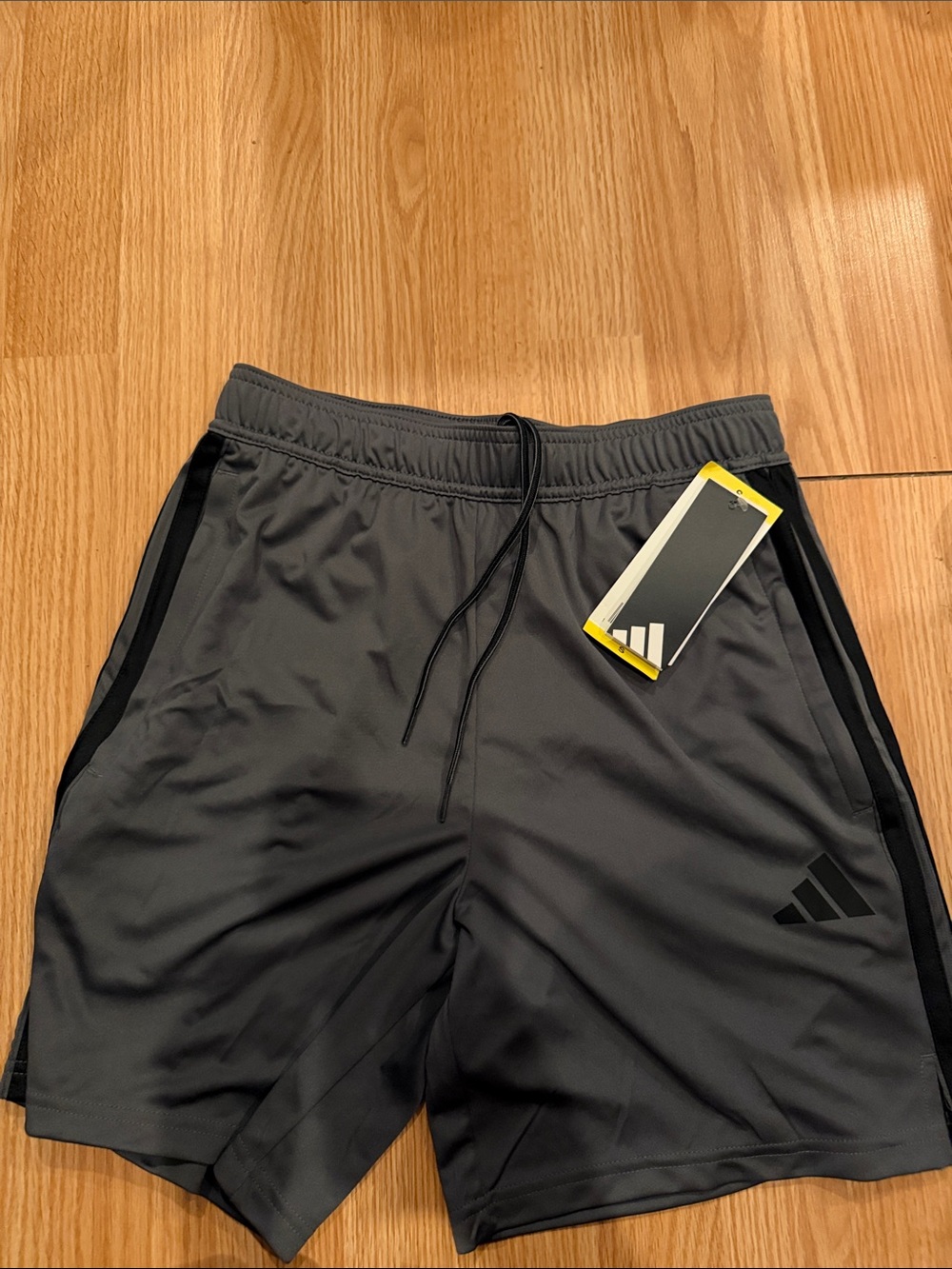 adidas Men's Charcoal Gray Athletic Shorts with Side Stripes